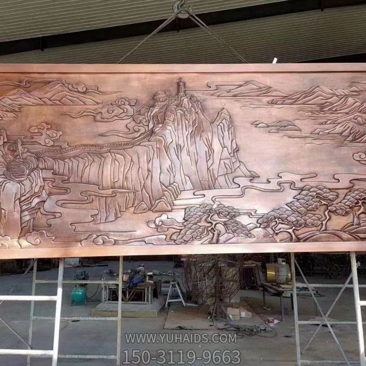 景区门前摆放浮雕锻铜牌匾壁画博鱼网页版