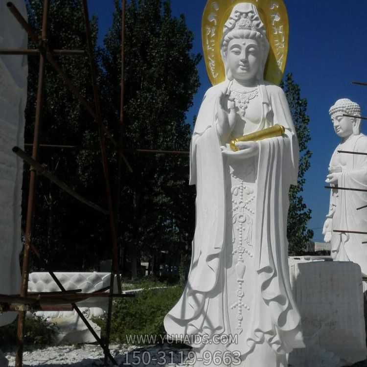 景区大型汉白玉石雕观音博鱼网页版
