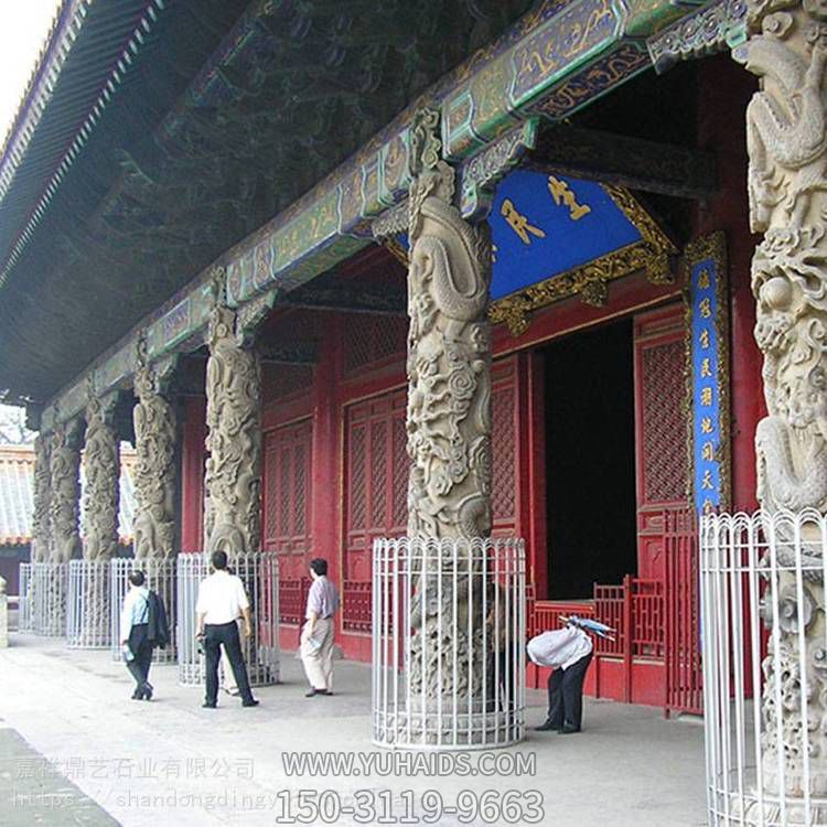 定制古建大殿石雕龙柱 花岗岩盘龙柱博鱼网页版