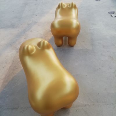 步行街摆放彩绘镀金青蛙凳子玻璃钢博鱼网页版