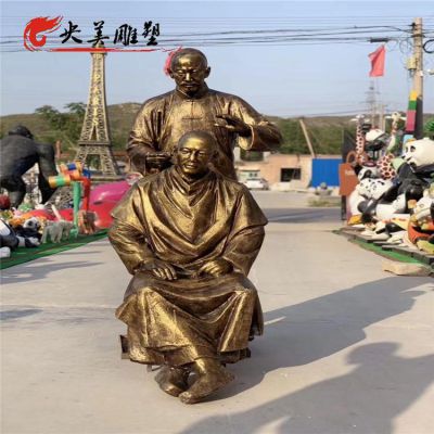 城市街道玻璃钢仿铜理发的人物博鱼网页版