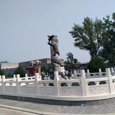 寺院户外水池景观汉白玉浮雕围栏博鱼网页版