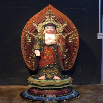 景区树脂彩绘佛像三圣博鱼网页版