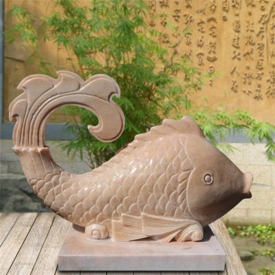 大理石石雕户外水景摆件鲤鱼博鱼网页版