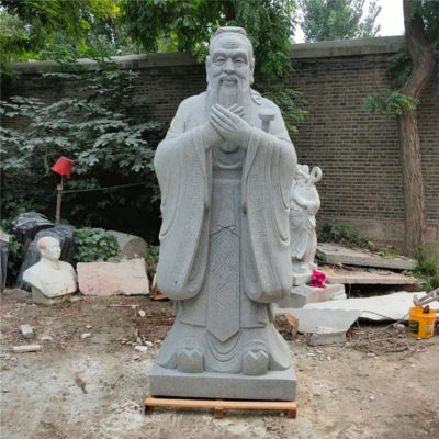 大理石花岗岩雕刻校园历史人物孔子雕像摆件