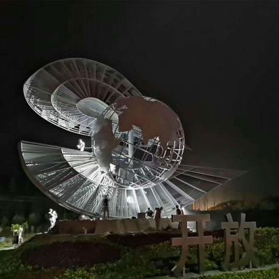 户外广场大型不锈钢创意景观镂空地球仪博鱼网页版