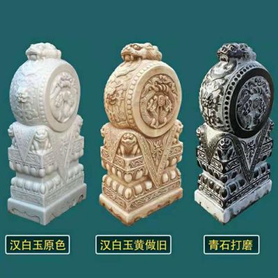 汉白玉门墩 一对家用庭院门口镇宅摆件石雕门墩抱鼓石 博鱼网页版