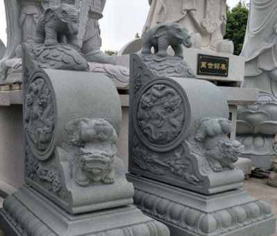 小象抱鼓石招财石门墩别墅园林门口摆件