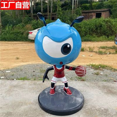 商店摆放蚂蚁卡通公仔打篮球娃娃玻璃钢人玩偶博鱼网页版