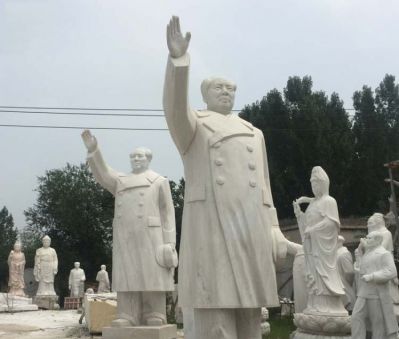 汉白玉石雕浮雕挥手的毛主席校园毛泽东博鱼网页版