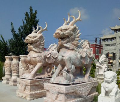 庭院别墅镇宅大理石石雕麒麟博鱼网页版