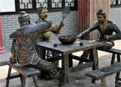 景区广场摆放玻璃钢民俗人物小品博鱼网页版铜像