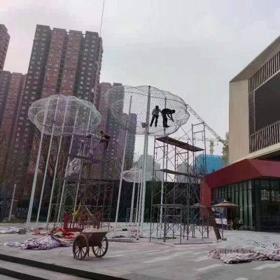 广场装饰不锈钢网格云朵艺术造型景观博鱼网页版