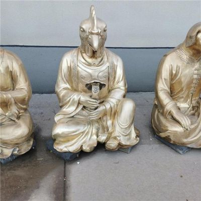 玻璃钢景区寺庙大型十二生肖人身兽面公鸡博鱼网页版
