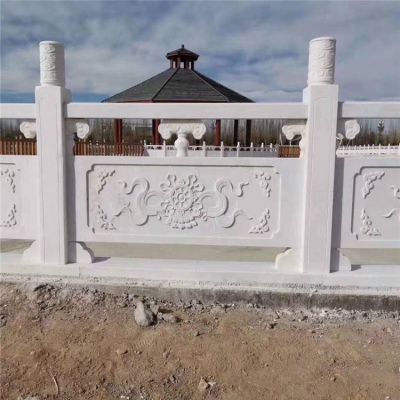 河道围栏 天然石材汉白玉石栏杆