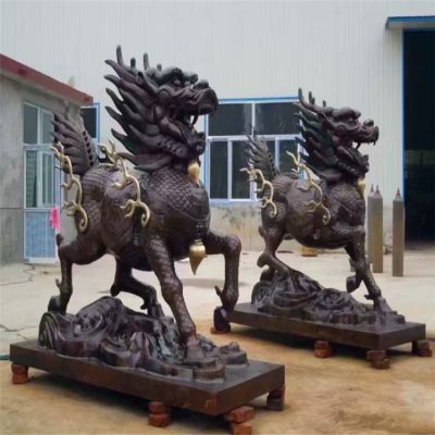 公园广场大型神兽铜雕麒麟博鱼网页版