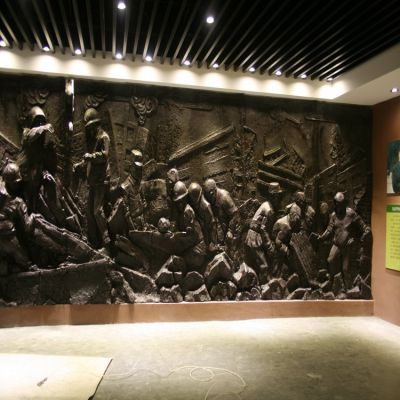 景区展览馆装饰玻璃钢历史主题人物浮雕影壁画
