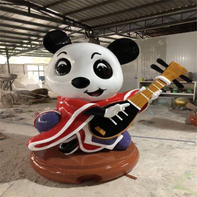 玻璃钢卡通弹琴的熊猫公仔博鱼网页版