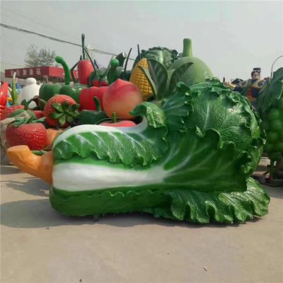 户外大型玻璃钢仿真蔬菜白菜博鱼网页版农场园林摆件