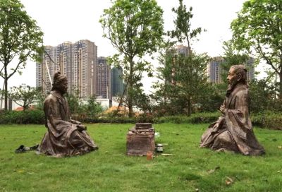 户外玻璃钢博鱼网页版纯铜古人物现代广场公园摆件