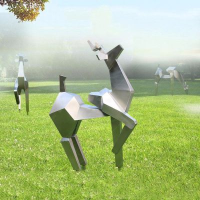 园林草坪景观不锈钢几何切面鹿博鱼网页版