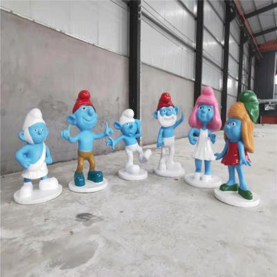 主题商场广场玻璃钢卡通蓝精灵博鱼网页版