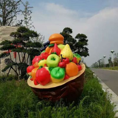 户外街道玻璃钢彩绘仿真水果博鱼网页版