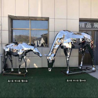 镜面创意不锈钢园林景观博鱼网页版制作  户外大厅水景工艺品摆件