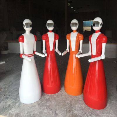 饭店摆放送菜玻璃钢机器人博鱼网页版