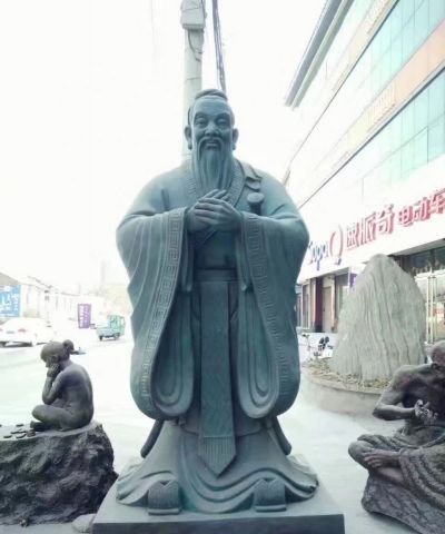 步行街摆放教育家历史名人孔子玻璃钢仿青铜博鱼网页版