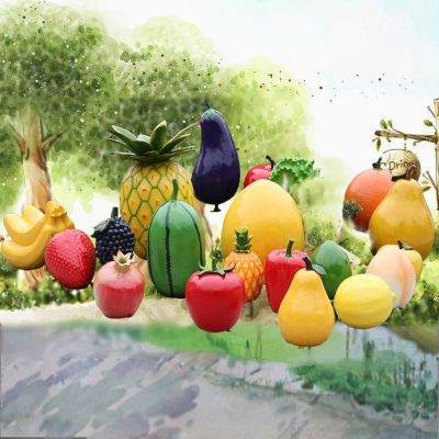 学校幼儿园户外仿真植物假蔬菜玻璃钢水果博鱼网页版