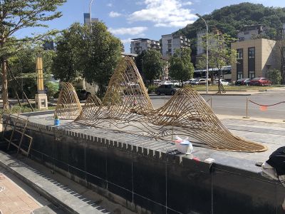 售楼部金属摆件水池水景镂空假山不锈钢博鱼网页版