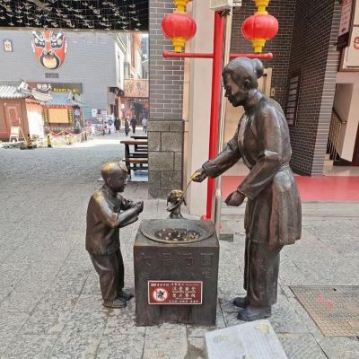 情景小品玻璃钢仿铜卖小吃的人物博鱼网页版