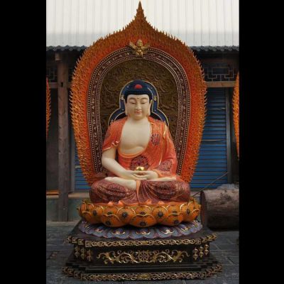 寺庙玻璃钢彩绘漆金佛像博鱼网页版摆件