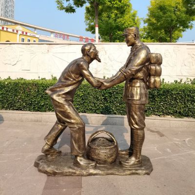玻璃钢仿铜军民鱼水情红军人物博鱼网页版