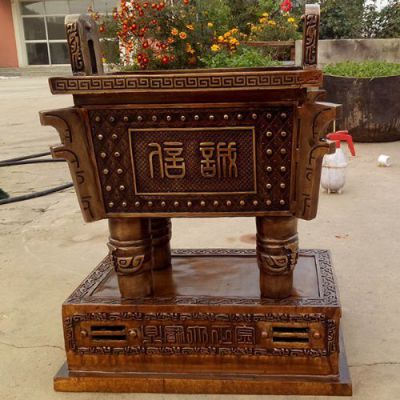 纯铜铸造仿古中式祈福黄铜鼎寺庙广场落地摆件