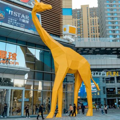 商厦不锈钢几何抽象大型长颈鹿博鱼网页版
