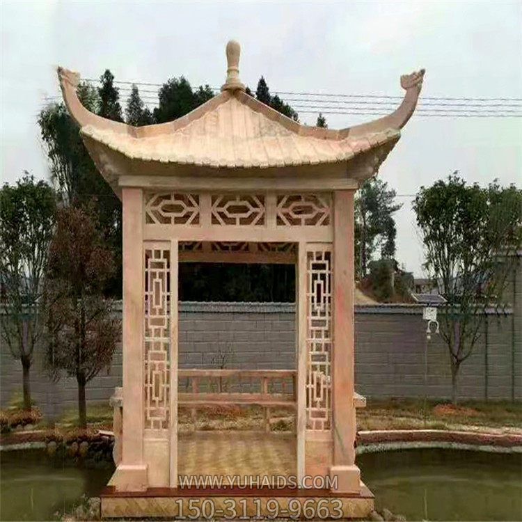 晚霞红石雕镂空创意凉亭博鱼网页版