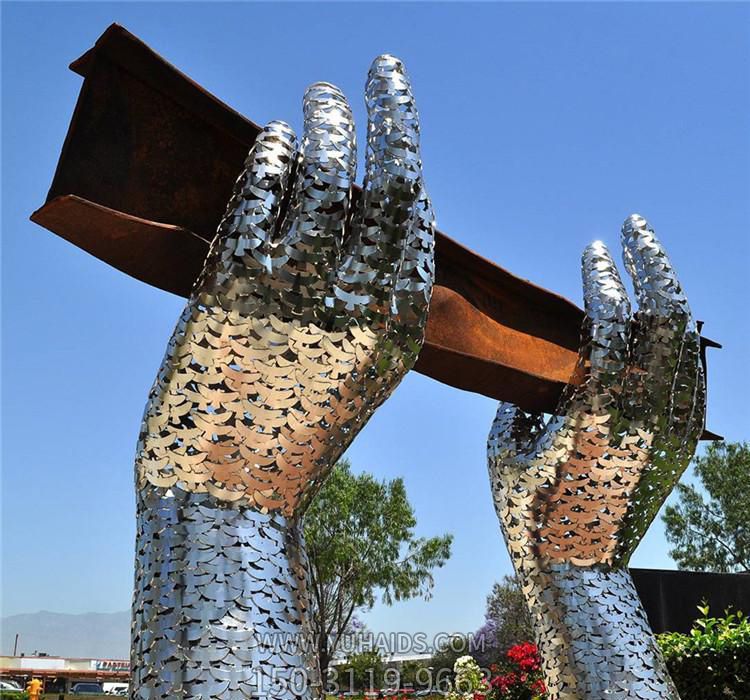 不锈钢创意镂空手型景区拱门博鱼网页版