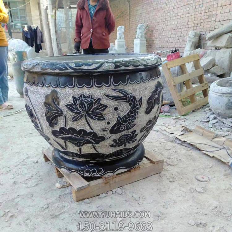 天然石雕鱼缸青石仿古石缸户外庭院花盆博鱼网页版