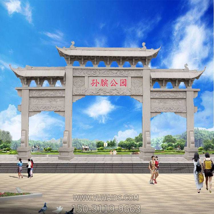 户外公园大理石石雕牌坊博鱼网页版