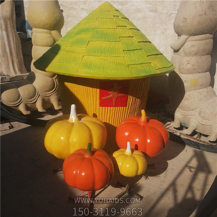 农场摆放玻璃钢喷漆丰收南瓜景观博鱼网页版