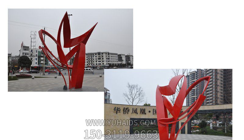城市街道不锈钢喷漆烤漆抽象凤凰博鱼网页版