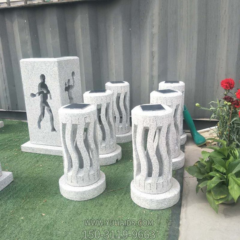 公园现代镂空流线大理石灯笼景观小品博鱼网页版