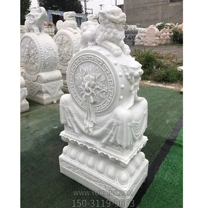 汉白玉石鼓家用庭院门口 仿古石墩装饰摆件抱鼓石博鱼网页版