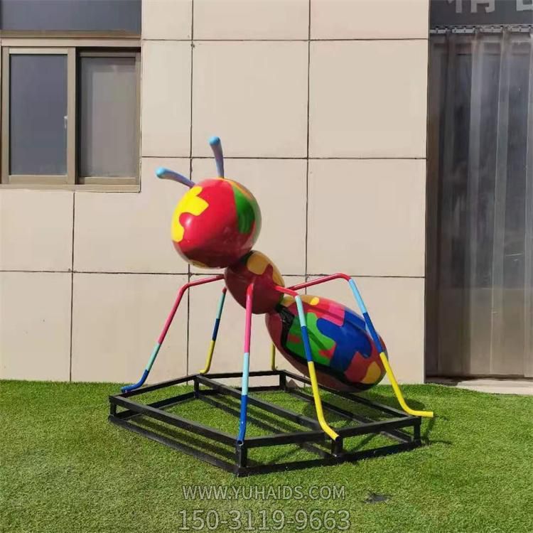 不锈钢彩绘蚂蚁动物博鱼网页版 户外草坪公园金属铁艺景观