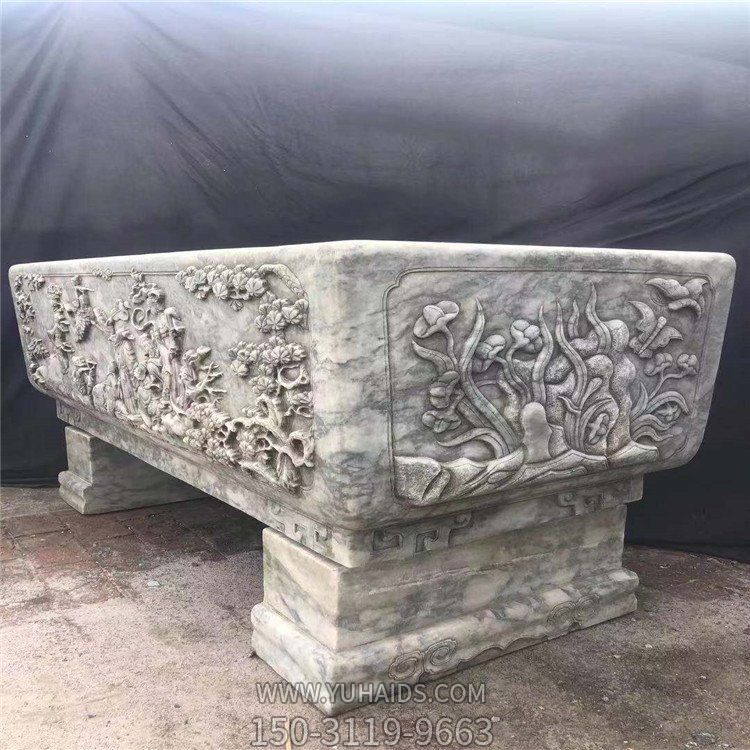 浮雕大型户外园林大型石槽摆件博鱼网页版