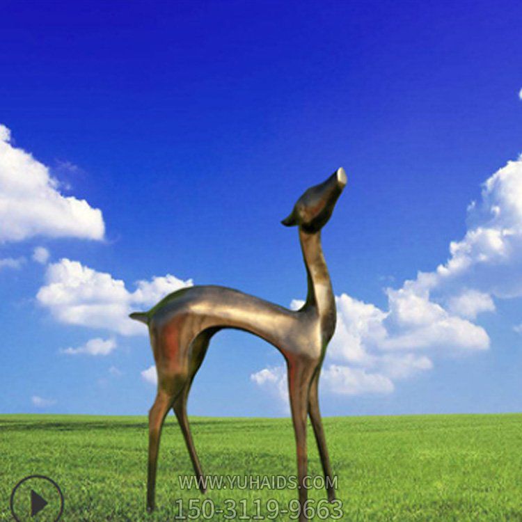 抽象铜雕户外草坪鹿博鱼网页版
