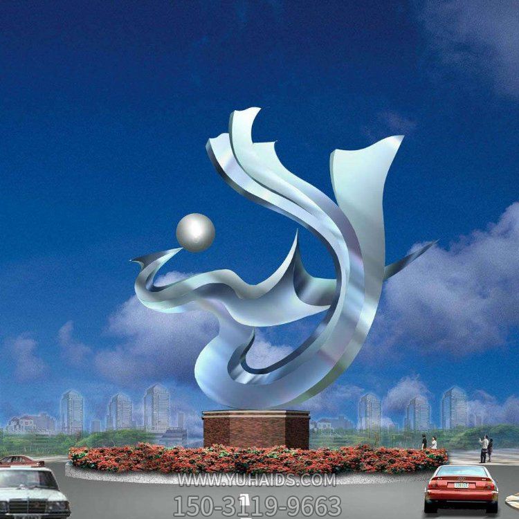 不锈钢户外抽象园林景观标志摆件博鱼网页版