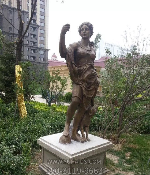 景区铜雕西方女孩博鱼网页版